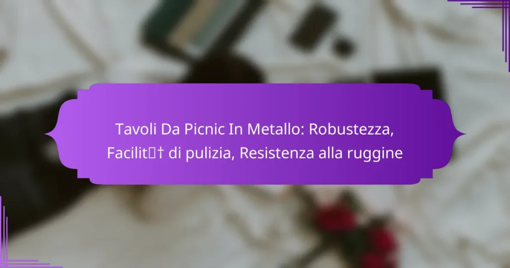 Tavoli Da Picnic In Metallo: Robustezza, Facilità di pulizia, Resistenza alla ruggine